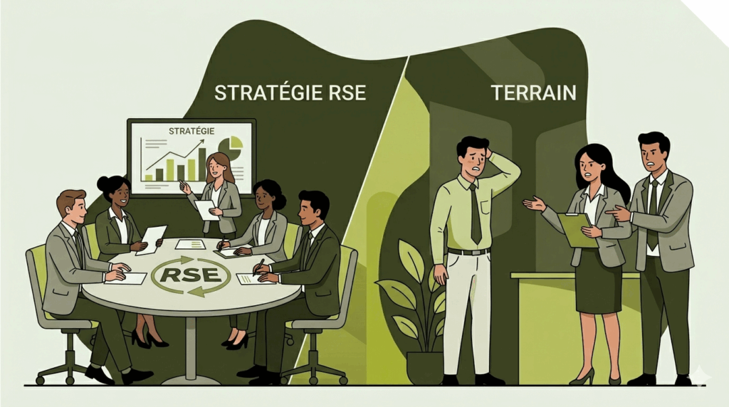 Écart entre le discours RSE du Codir et celui du terrain