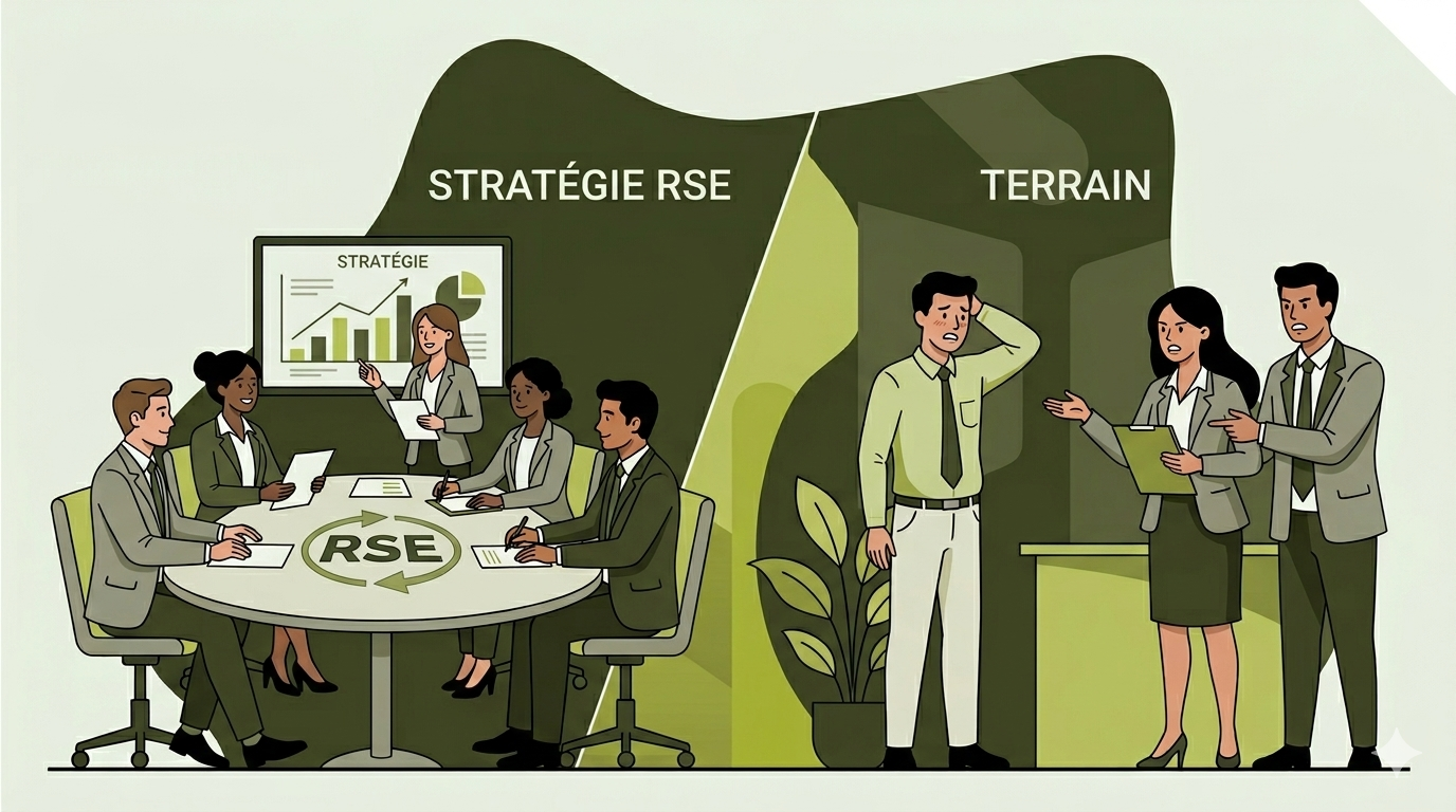 Écart entre le discours RSE du Codir et celui du terrain