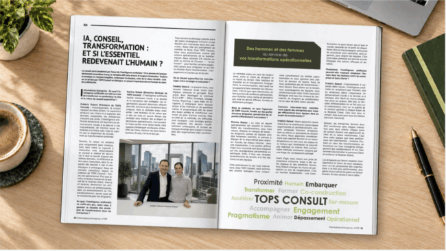 Magazine Informations Entreprise ouvert sur un bureau